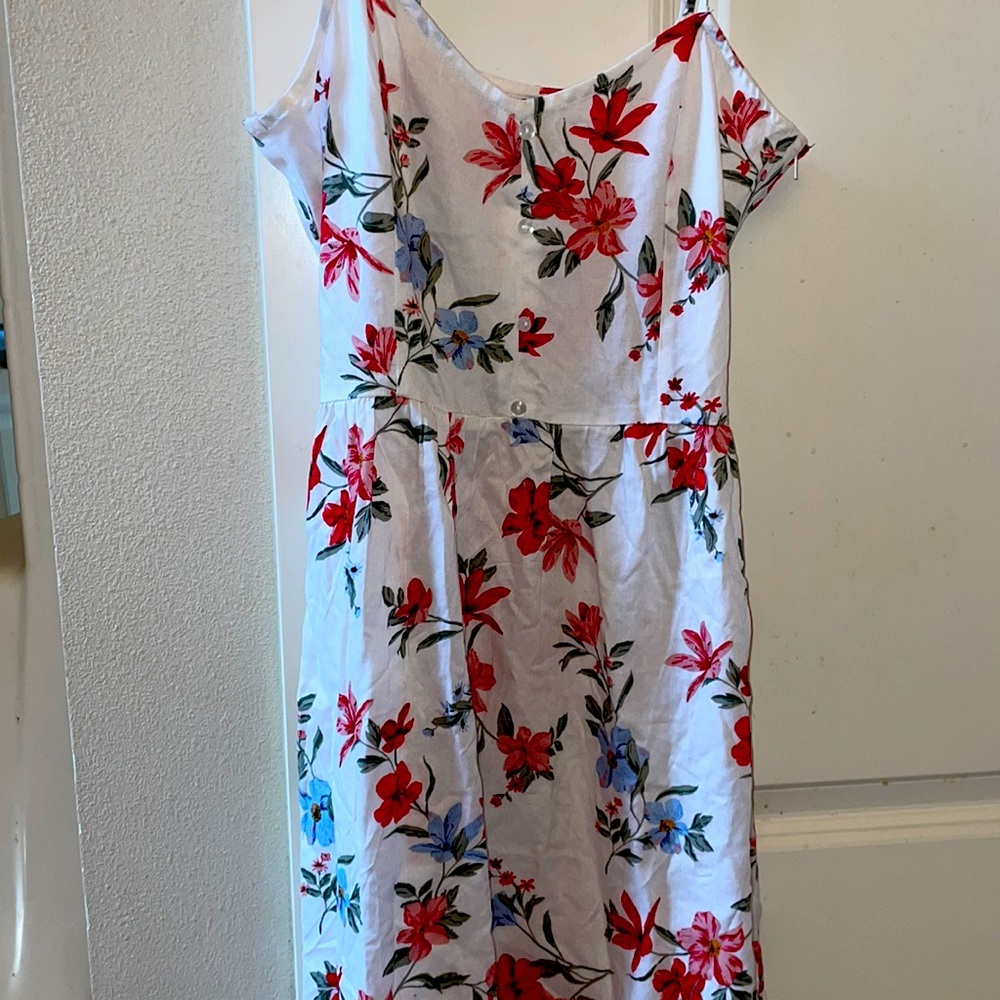 Divided White Floral Dress